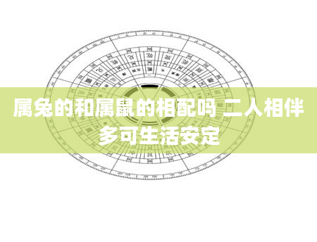 属兔的和属鼠的相配吗 二人相伴多可生活安定