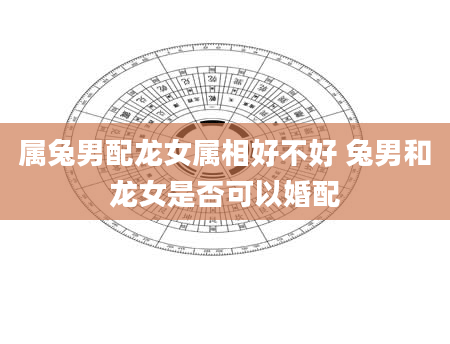 属兔男配龙女属相好不好 兔男和龙女是否可以婚配