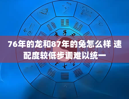 76年的龙和87年的兔怎么样 速配度较低步调难以统一