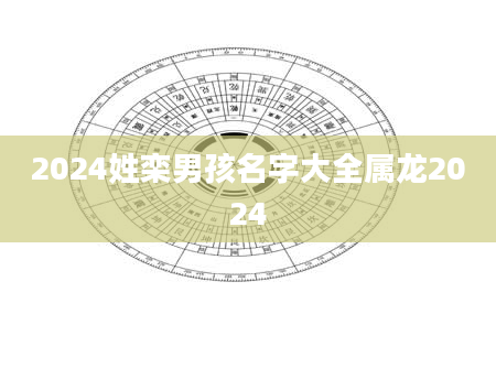 2024姓栾男孩名字大全属龙2024