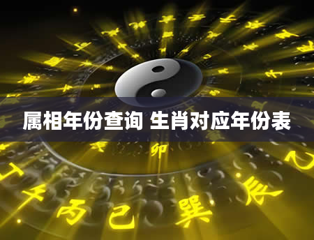 属相年份查询 生肖对应年份表