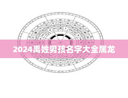 2024禹姓男孩名字大全属龙