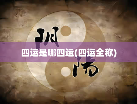 四运是哪四运(四运全称)