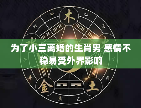 为了小三离婚的生肖男 感情不稳易受外界影响