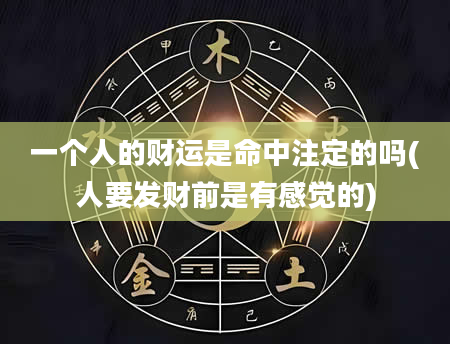 一个人的财运是命中注定的吗(人要发财前是有感觉的)