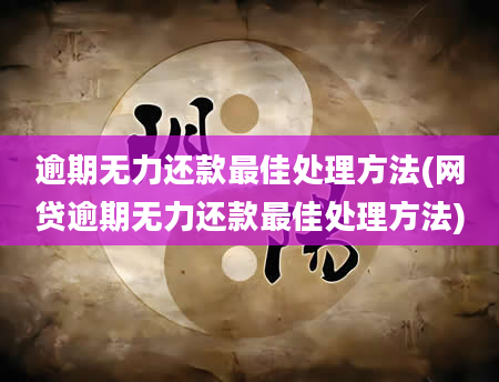 逾期无力还款最佳处理方法(网贷逾期无力还款最佳处理方法)