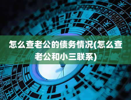 怎么查老公的债务情况(怎么查老公和小三联系)