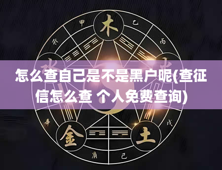 怎么查自己是不是黑户呢(查征信怎么查 个人免费查询)