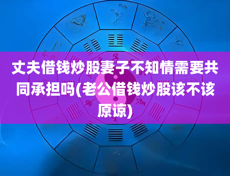 丈夫借钱炒股妻子不知情需要共同承担吗(老公借钱炒股该不该原谅)