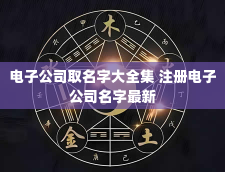 电子公司取名字大全集 注册电子公司名字最新