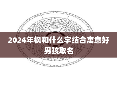 2024年枫和什么字结合寓意好男孩取名