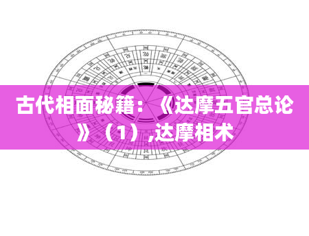 古代相面秘籍：《达摩五官总论》（1）,达摩相术