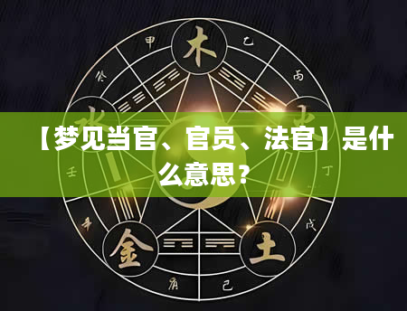 【梦见当官、官员、法官】是什么意思？
