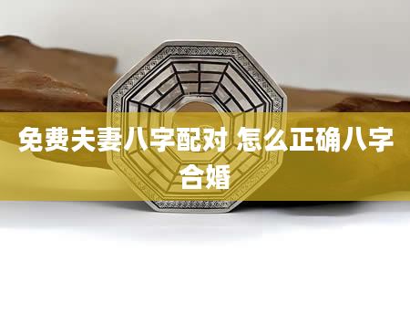 免费夫妻八字配对 怎么正确八字合婚