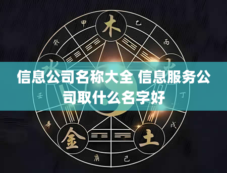 信息公司名称大全 信息服务公司取什么名字好