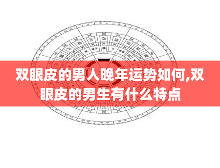 双眼皮的男人晚年运势如何,双眼皮的男生有什么特点