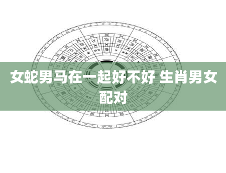 女蛇男马在一起好不好 生肖男女配对