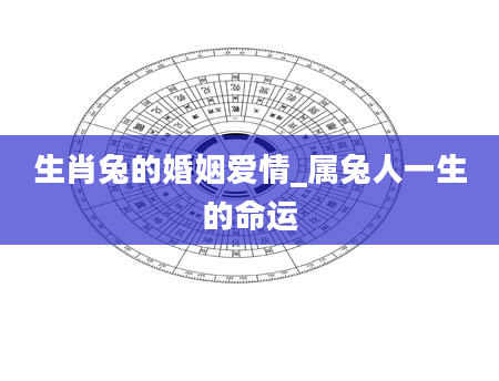 生肖兔的婚姻爱情_属兔人一生的命运