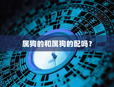 属狗的和属狗的配吗？