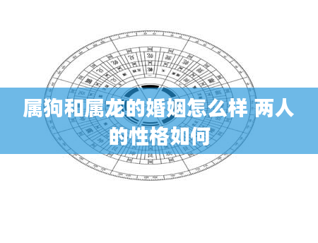 属狗和属龙的婚姻怎么样 两人的性格如何