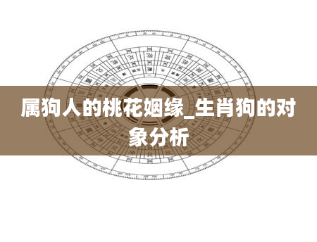 属狗人的桃花姻缘_生肖狗的对象分析