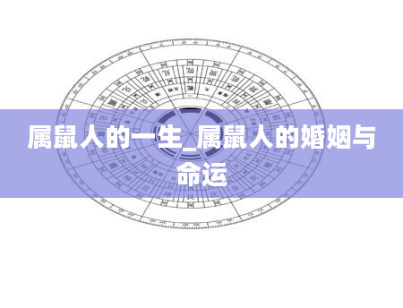 属鼠人的一生_属鼠人的婚姻与命运