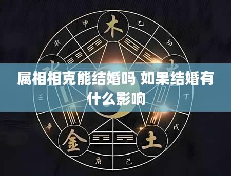属相相克能结婚吗 如果结婚有什么影响