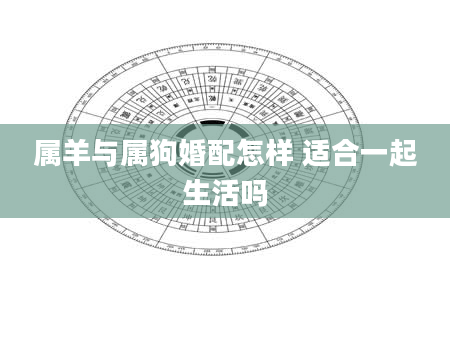 属羊与属狗婚配怎样 适合一起生活吗
