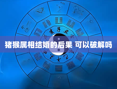 猪猴属相结婚的后果 可以破解吗