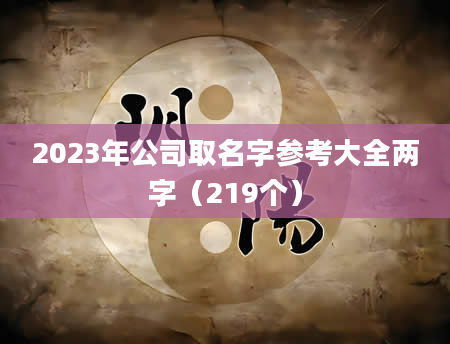 2023年公司取名字参考大全两字（219个）
