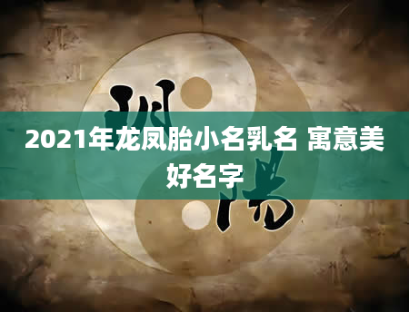 2021年龙凤胎小名乳名 寓意美好名字