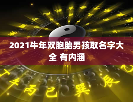 2021牛年双胞胎男孩取名字大全 有内涵