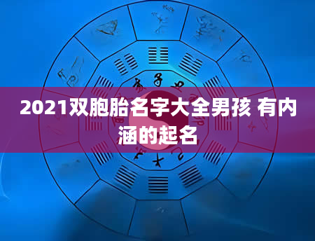 2021双胞胎名字大全男孩 有内涵的起名