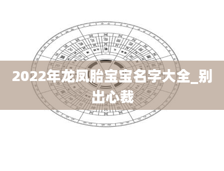 2022年龙凤胎宝宝名字大全_别出心裁