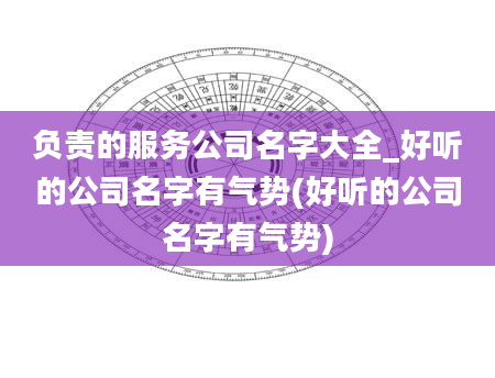 负责的服务公司名字大全_好听的公司名字有气势(好听的公司名字有气势)