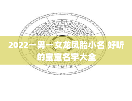 2022一男一女龙凤胎小名 好听的宝宝名字大全