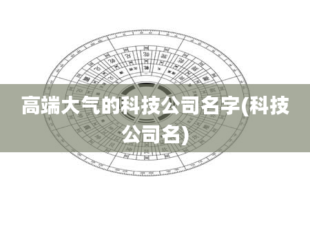 高端大气的科技公司名字(科技公司名)