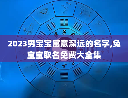 2023男宝宝寓意深远的名字,兔宝宝取名免费大全集