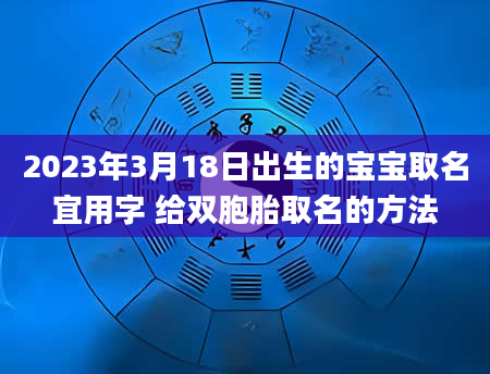 2023年3月18日出生的宝宝取名宜用字 给双胞胎取名的方法