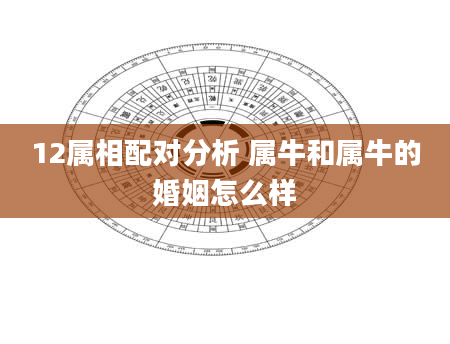 12属相配对分析 属牛和属牛的婚姻怎么样