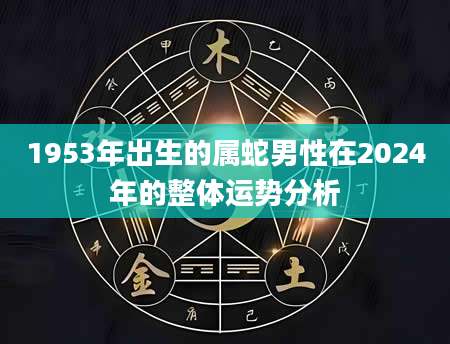 1953年出生的属蛇男性在2024年的整体运势分析