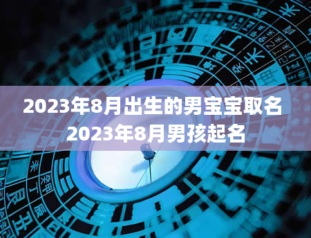 2023年8月出生的男宝宝取名 2023年8月男孩起名