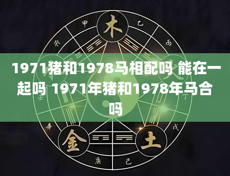 1971猪和1978马相配吗 能在一起吗 1971年猪和1978年马合吗