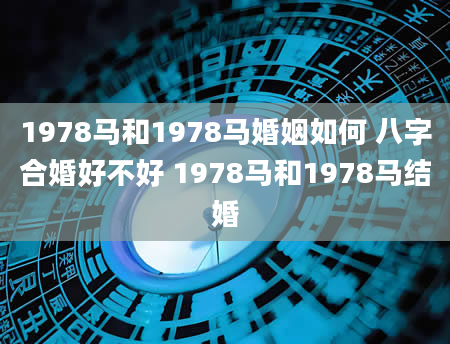 1978马和1978马婚姻如何 八字合婚好不好 1978马和1978马结婚