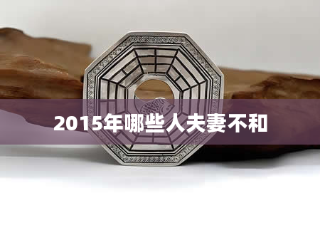 2015年哪些人夫妻不和