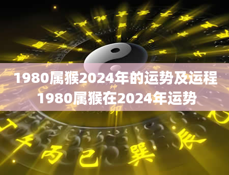 1980属猴2024年的运势及运程 1980属猴在2024年运势