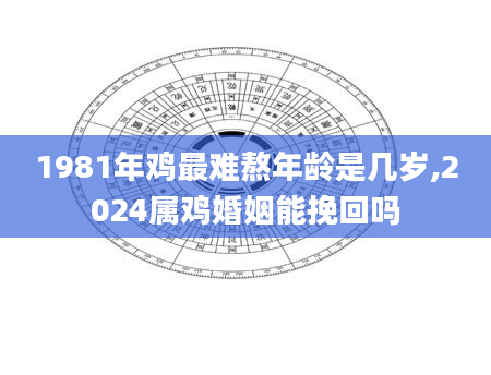 1981年鸡最难熬年龄是几岁,2024属鸡婚姻能挽回吗