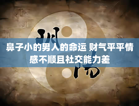 鼻子小的男人的命运 财气平平情感不顺且社交能力差