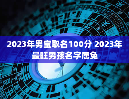 2023年男宝取名100分 2023年最旺男孩名字属兔