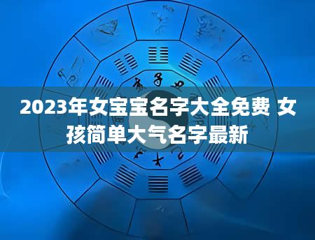 2023年女宝宝名字大全免费 女孩简单大气名字最新